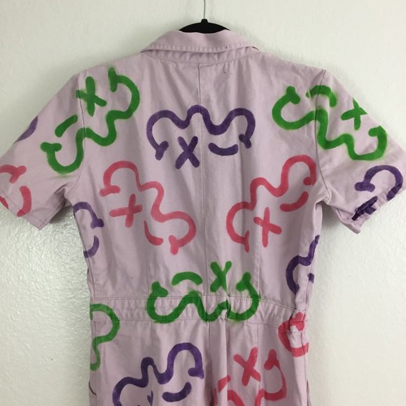 BDG Urban Outfitters Lavender/Purple MultiColor Print Zip Front Jumpsuit - Picture 12 of 15